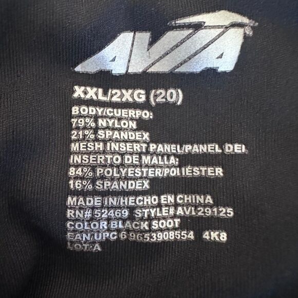 AVIA Black Cropped Vented High Rise Leggings Wide Waistband Plus Size XXL (20) - Picture 4 of 6